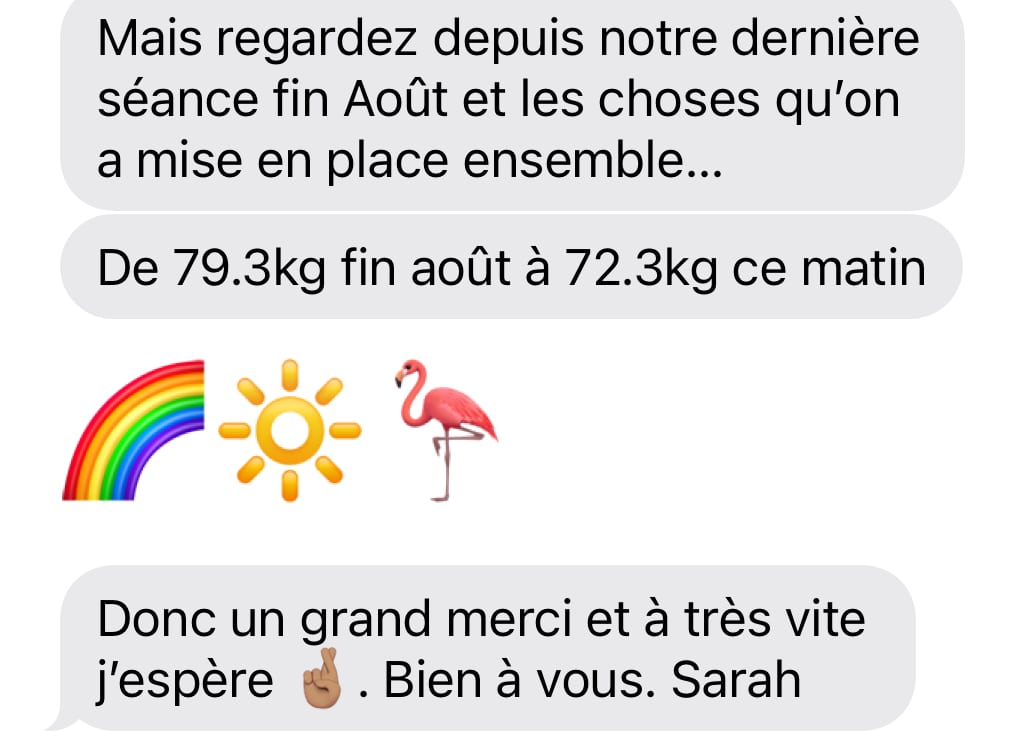 Maigrir avec l'hypnose témoignage Sarah 2